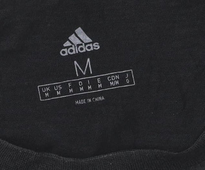 Adidas Men's Black Crew Neck Cotton Short Sleeve T-Shirt M