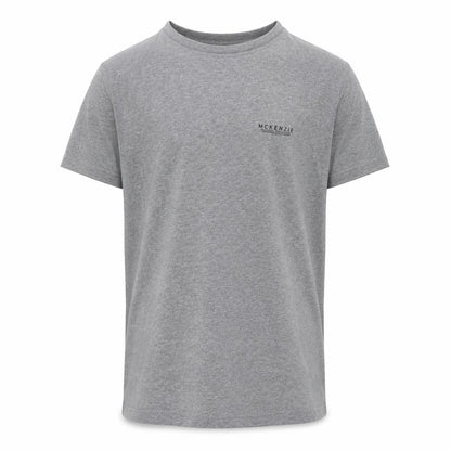 Front view of McKenzie girls’ grey short sleeve crew neck cotton t-shirt 12-13 years