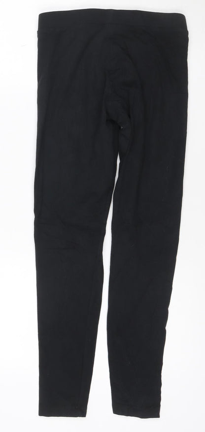 Adidas Women's Black Leggings Size 8 Side Stripe Slim Fit Activewear