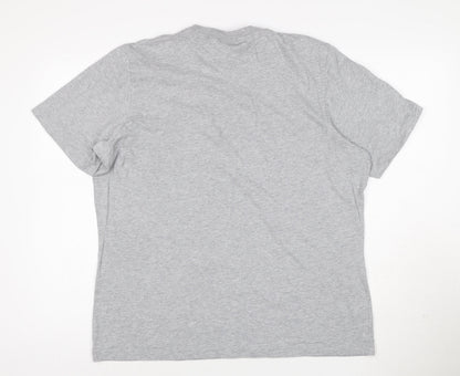 Adidas Men’s Grey Cotton Crew Neck Short Sleeve T-Shirt L
