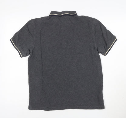 Fred Perry Men's Grey Cotton Polo Shirt Size L Regular Fit