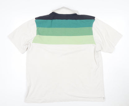 Cotton Traders Men's Multicoloured Striped Polo Shirt L