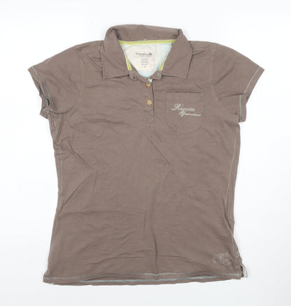 Regatta Women's Brown Polo Shirt UK 16 Cotton Short Sleeve Casual