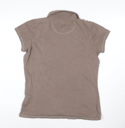 Regatta Women's Brown Polo Shirt UK 16 Cotton Short Sleeve Casual