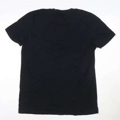 McKenzie Men's Black Cotton Crew Neck Short Sleeve T-Shirt L