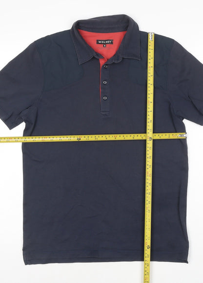 Wolsey Men's Navy Short Sleeve Polo Shirt Size S Classic Fit