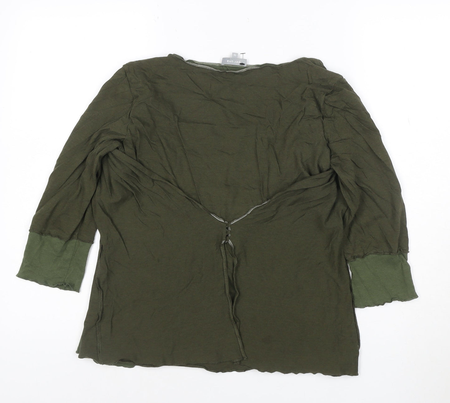 Per Una Women’s Green Tunic Blouse Size 16 V-Neck Jersey Top