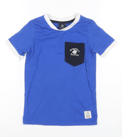 Beverly Hills Polo Club Boys Blue 7-8 Years Crew Neck T-Shirt
