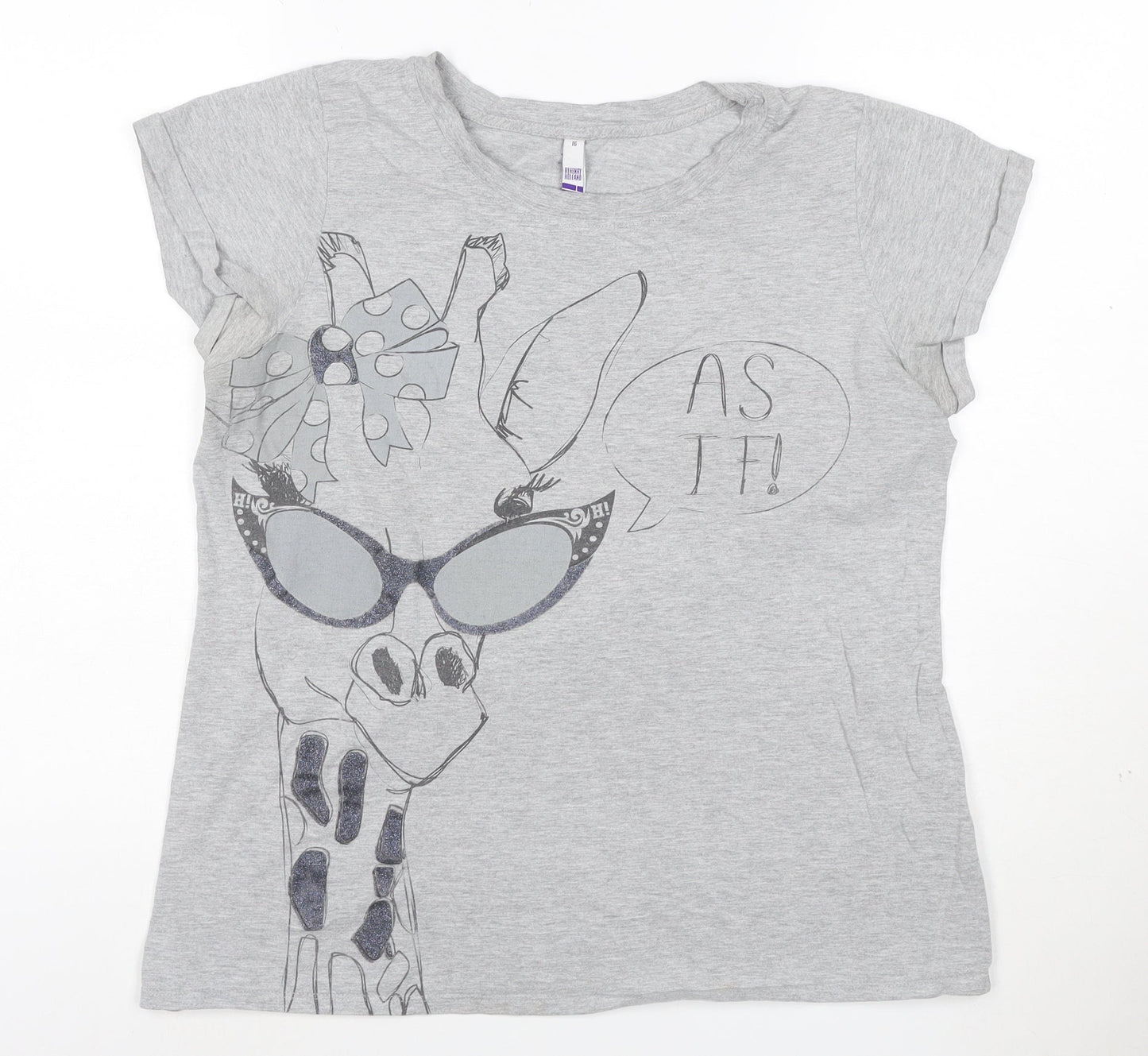 Bik Bok by Henry Holland Women's Grey Size 16 Graphic T-Shirt