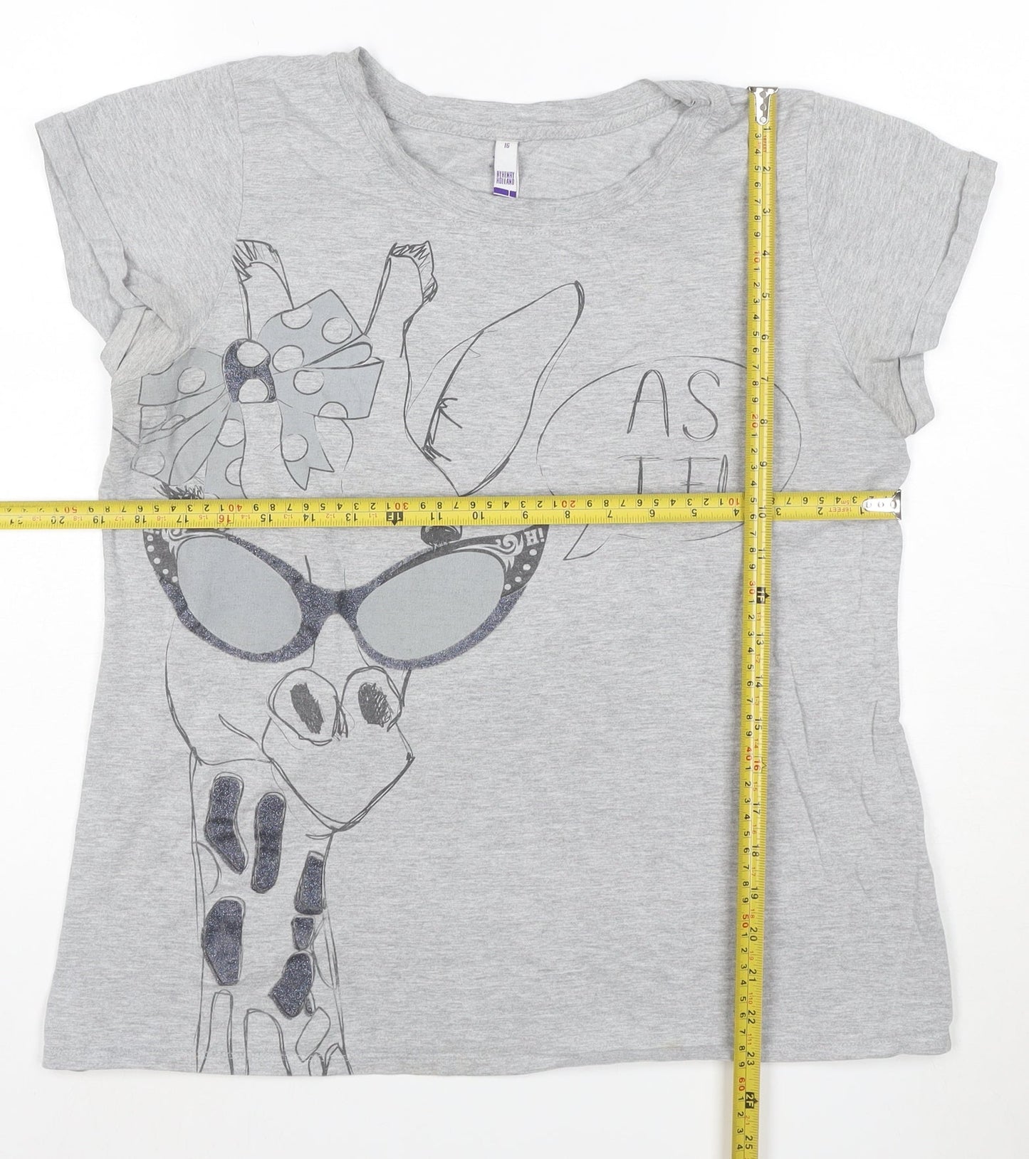 Bik Bok by Henry Holland Women's Grey Size 16 Graphic T-Shirt