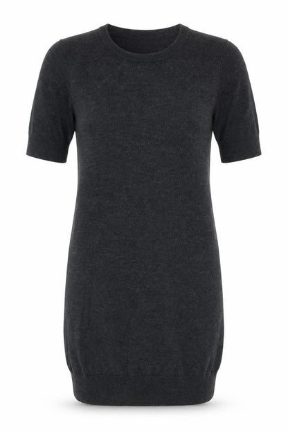Fenn Wright Manson Women Grey Wool Shift Dress Size 12 Short Sleeve