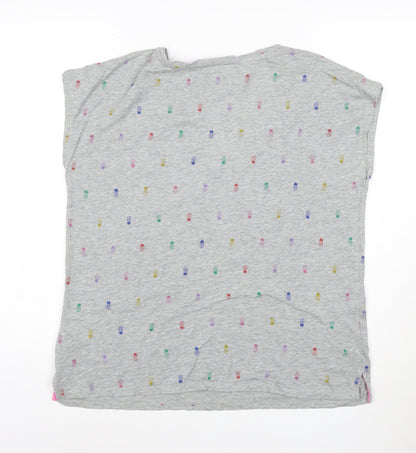 Boden Women’s Grey Polka Dot T-Shirt Size M Cotton Summer Top