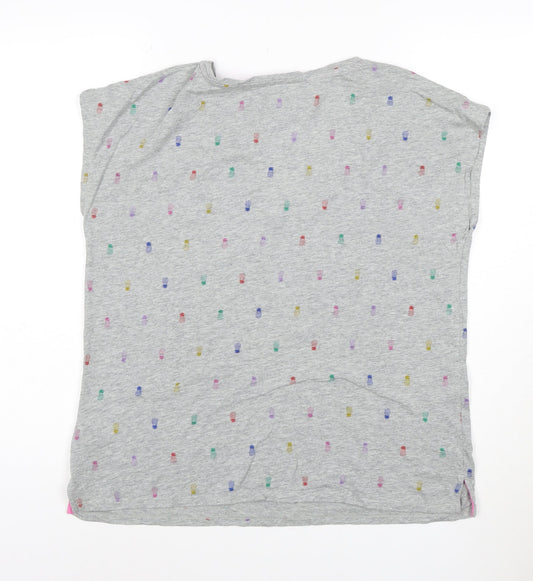 Boden Women’s Grey Polka Dot T-Shirt Size M Cotton Summer Top