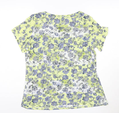 Marks and Spencer Per Una Women's Green Floral Tunic Top Size 16