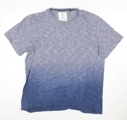 Jasper Conran Men's Blue Colourblock Short Sleeve Cotton T-Shirt M
