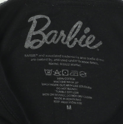 Barbie Women’s Black Graphic T-Shirt M Short Sleeve 100% Cotton