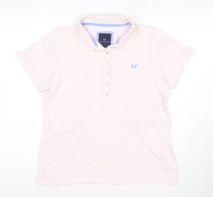 Crew Clothing Women’s Pink Cotton Polo Shirt Size 14