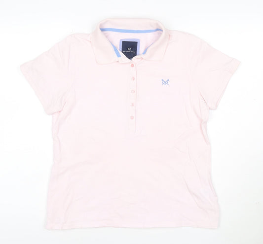Crew Clothing Women’s Pink Cotton Polo Shirt Size 14