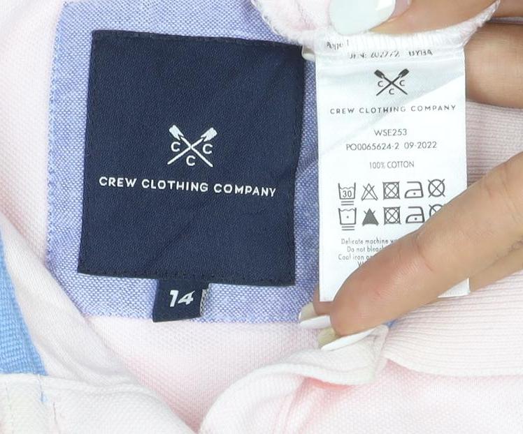 Crew Clothing Women’s Pink Cotton Polo Shirt Size 14