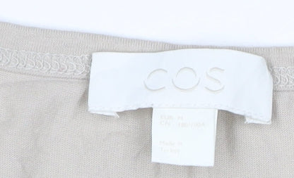 COS Men’s Beige Cotton Crew Neck Short Sleeve T-Shirt Size M