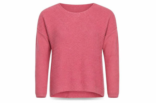 Boden Women Pink Crew Neck Long Sleeve Cotton Cashmere Jumper Size 12