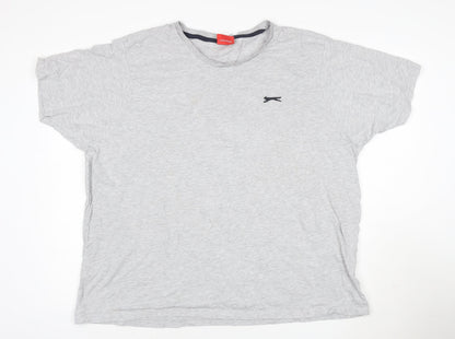 Slazenger Men's Grey 3XL Crew Neck Short Sleeve Cotton T-Shirt