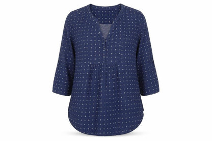 FatFace Women's Blue Floral Cotton Tunic Blouse Size 12