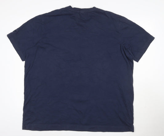 Cotton Traders Men's Navy Blue 3XL V-Neck Short Sleeve T-Shirt