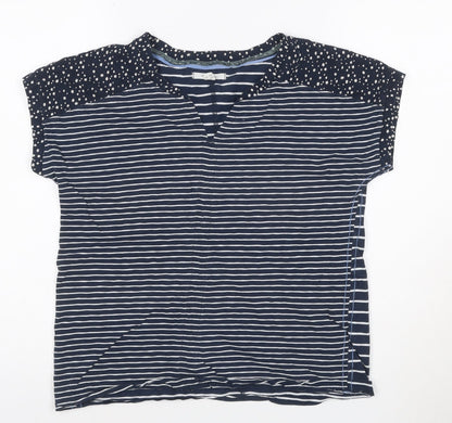 White Stuff Women’s Blue Striped Cotton T-Shirt Size 12