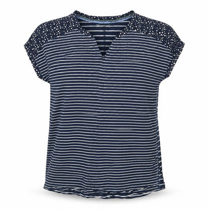 White Stuff Women’s Blue Striped Cotton T-Shirt Size 12