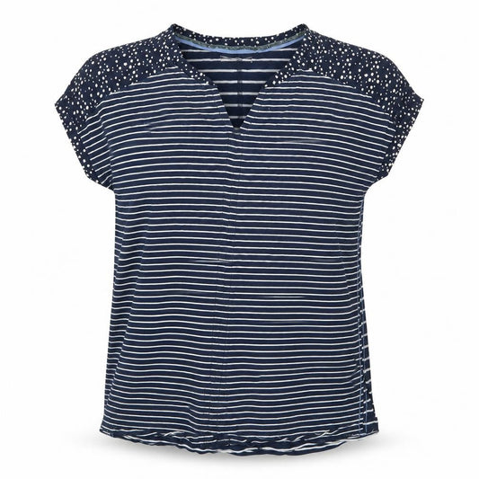 White Stuff Women’s Blue Striped Cotton T-Shirt Size 12