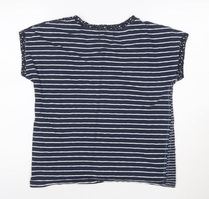 White Stuff Women’s Blue Striped Cotton T-Shirt Size 12