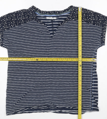 White Stuff Women’s Blue Striped Cotton T-Shirt Size 12