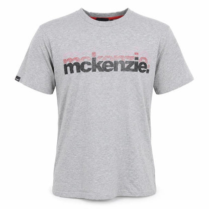 McKenzie Men’s Grey Logo Crew Neck Short Sleeve Cotton T-Shirt M