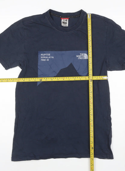 The North Face Men's Blue Cotton Nuptse Himalaya Graphic T-Shirt Size S