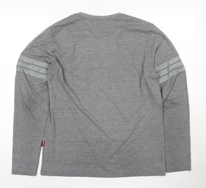 Carlsberg Men's Grey Long Sleeve T-Shirt Size L 100% Cotton Crew Neck