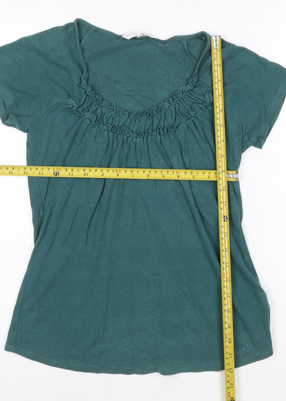 John Rocha Women’s Green Size 14 Ruffle Scoop Neck Tunic T-Shirt