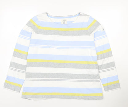Joules Women’s Multicoloured Striped Long Sleeve Cotton Top Size 16