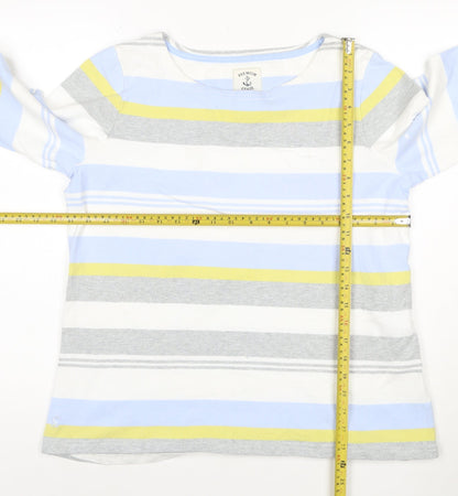 Joules Women’s Multicoloured Striped Long Sleeve Cotton Top Size 16