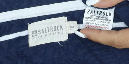 Saltrock Womens Blue Striped Cotton Short Sleeve T-Shirt Size 18