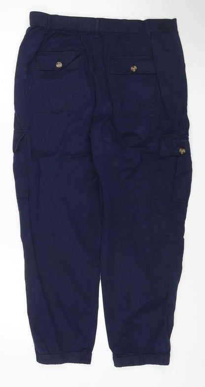 Marks and Spencer Women's Blue Cargo Trousers Size 14