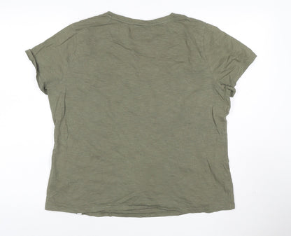 Animal Womens Green Organic Cotton Short Sleeve T-Shirt Size 16