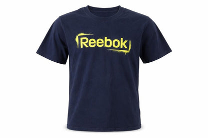 Reebok Men's Navy Blue Graphic Print Cotton T-Shirt S