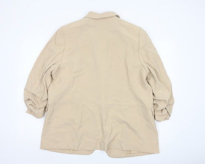 Marks and Spencer Womens Beige Blazer Jacket Size 18 Regular Fit