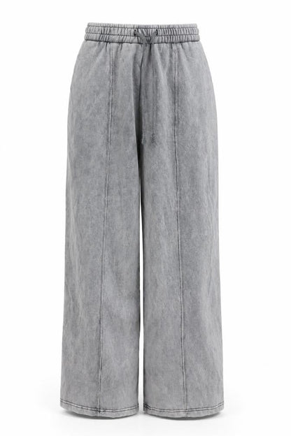 Zara Women's Grey Fleece Wide-Leg Sweatpants Size S
