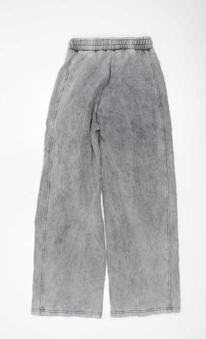 Zara Women's Grey Fleece Wide-Leg Sweatpants Size S