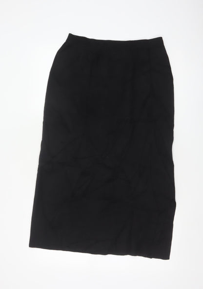 Uniqlo Women Black M Straight Midi Skirt Cotton Blend