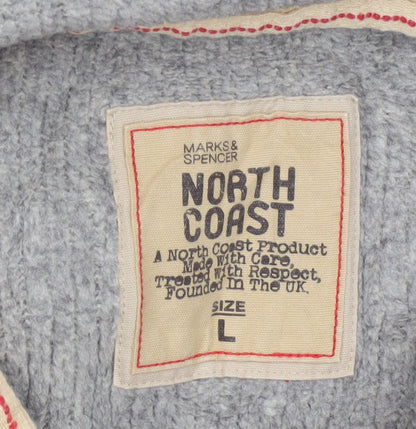 Marks and Spencer North Coast Men's Grey Collared Pullover Jumper L
