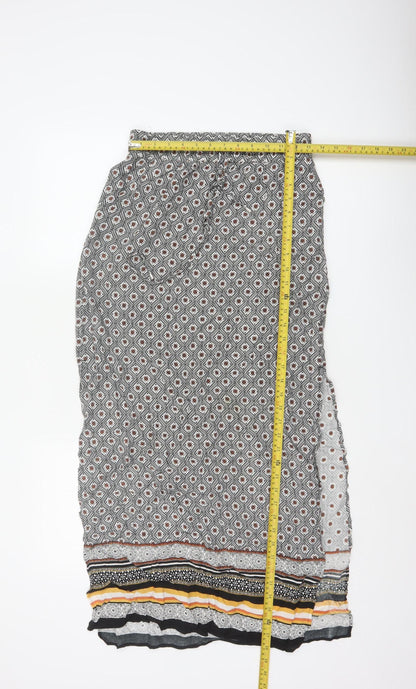 Warehouse Womens Multicoloured Geometric Midi A-Line Skirt Size 10