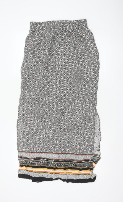 Warehouse Womens Multicoloured Geometric Midi A-Line Skirt Size 10